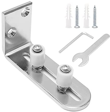 Hoypeyfiy Barn Door Floor Guide Stainless Steel Sliding Door Guides Floor Mount Adjustable Roller Floor Guide for Door Flush Bottom Design Protect The Floor