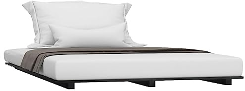 vidaXL Estructura de Cama Madera Maciza de Pino Negro 135x190 cm