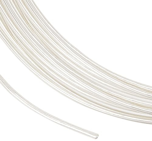 BENECREAT - Filo in argento Sterling 999, 0,6 mm/23 Gauge, 1 m/3,28 piedi, filo rotondo per creazione di gioielli fai da te, progetti su rocchetto, braccialetti e orecchini