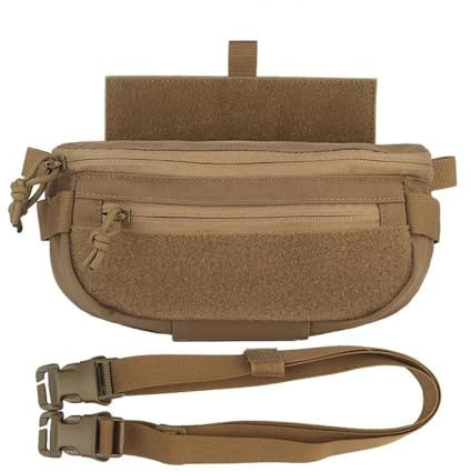 Peminkoo Chaleco táctico Colgante Bolsa de caída extendida torniquete de Caza Militar Bolsa de Almacenamiento de Herramientas médicas Bolsillo Multifuncional para riñonera (Khaki)