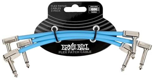 Ernie Ball Flex Patchkabel 6in - Blauw - 3-Pack