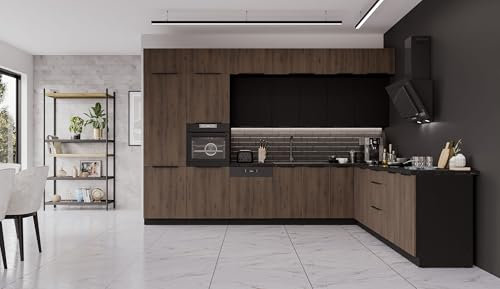 Winkelküche Monza + Siena 350x290 Küchenzeile Eckküche Küche Okapi XL Stauraum