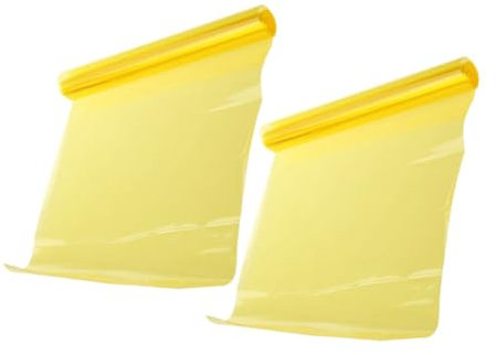 SEWOART Autoscheinwerferfolie 2 Rollen Gelbe Tönungsfolie Vinyl-Transfer Kratzfest Große Größe 30 X 180 cm Rücklicht-tönungsfolie Lichtabdeckung