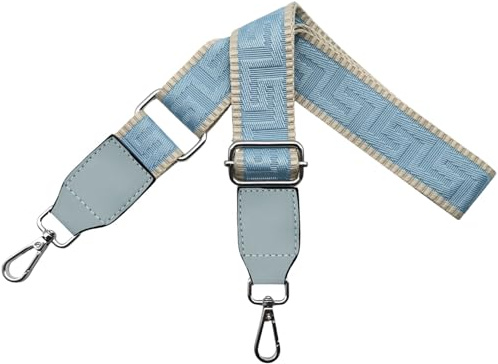 Correa para Bolsos Bandolera Correa de Hombro Ajustable para Mujer con Cuero, Reemplazo Correa Bolso con Mosquetón Plateado 3.8cm Anchura Bolsos Crossbody, Caqui/Azul Claro, T23