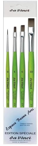 Serie 374, Set pennello piatto sintetico,4, 6,10 e serie 373 no. 0