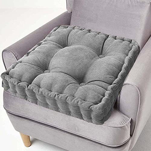 Cuscini rialzanti spessi 10 cm, quadrati, in cotone, per casa, ufficio, auto e uso esterno (40 x 40 cm, grigio), comfort e supporto per il massimo relax