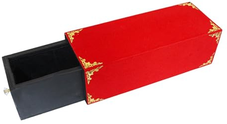 MagiDeal Scatola con cassetto in Legno, Trucco Magico, Scatola apparente, Accessorio per maghi, da Vicino, per Strada, per Adulti e Bambini, Rosso 37x14x12cm