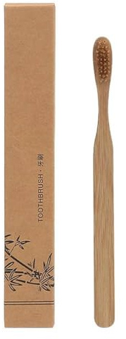 Cepillo de dientes de cerdas de jabalí, cepillo de dientes de bambú natural con cerdas suaves de pelo de jabalí, mango biodegradable ecológico para un cuidado bucal suave, cepillos de dientes de viaje