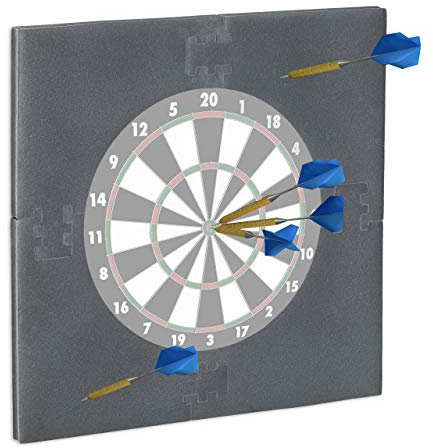 Relaxdays Dartscheibe Schutzring R6, Wandschutz für 45 cm Dartboard, EVA, Dart Auffangring HBT: 71x71x3 cm, grau