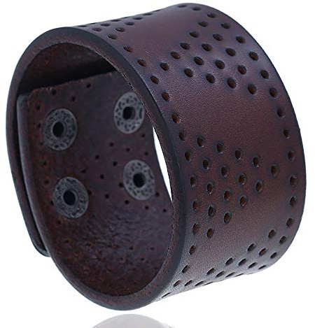 ZENSE - Bracciale biker in pelle regolabile ZB0326