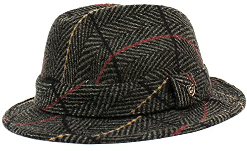 RICHMAN BROTHERS Wool Fedora Irish Walking Hat (PLAID-F5116, Small-Medium)
