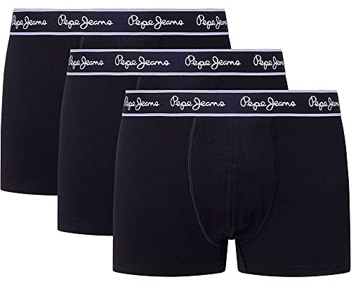 Pepe Jeans Calzoncillos para Hombre (Paquete de 3), Negro (Negro), M