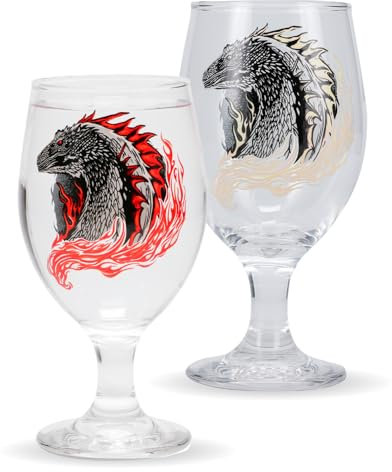House of the Dragon Colour Changing Glass - Officially Licensed HOTD Merchandise, 350ml (11 fl oz) Goblet for Cold Drinks, Gift for Game of Thrones Targaryen Fans | Paladone