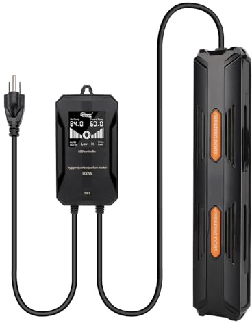 hygger Aquarium Heater, 100W/200W/300W/500W/800W Submersible Fish Tank Heater with Over-Temperature Protection and Automatic Power-Off Fish Heater with Digital Controller for Freshwater and Saltwater