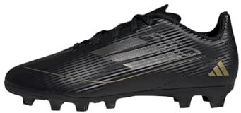 adidas F50 Club Football Boots Flexible Ground Fußballschuhe, Core Black/Iron Metallic/Gold, 31 EU