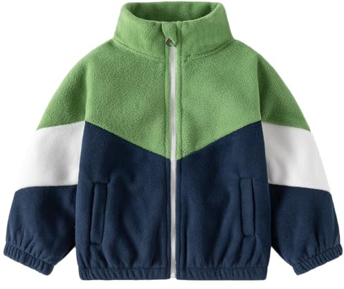 Chaqueta de forro polar para niños pequeños, abrigos de manga larga con cierre completo para bebés niños, ropa de exterior para otoño, primavera e invierno