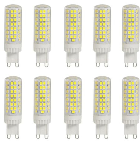 Huamu - Lote de 10 bombillas LED G9 de 10 W, equivalente Halógeno, 150 W, 95 LED, 1000 lúmenes, ángulo de haz 360°, ultra luminosas, AC220-240 V, no regulable, blanco cálido 3000 K