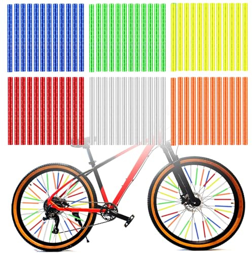 Abeillo 72 reflectores de radios para bicicleta, visibilidad de 360°, reflectores de radios para ruedas de radios comunes, reflector de bicicleta para conducción nocturna, fácil instalación
