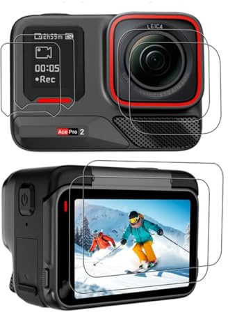 Zhixteu skärmskydd för Insta360 Ace Pro 2, härdat glas 9H hårdhet anti-skrapning anti-fingeravtryck anti-bubbla enkel installation (2 set)
