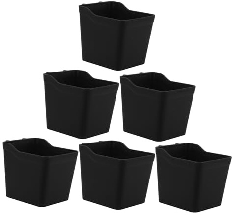 CONGARTENO 6 Piezas Organizador de Almacenamiento de Tazas para Tablero Perforado Accesorios de Taller y Manualidades para Garage Oficina y Cocina Color Negro