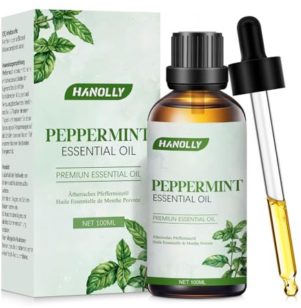 HANOLLY Eterisk Olja Pepparmynta 100ml, Eteriska Oljor Naturlig För Diffusor