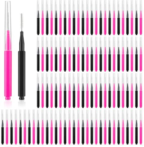 HJZHII 120 cepillos para cejas, cepillo para cejas, cepillo de pestañas, portátil, herramientas de levantamiento de cejas, cepillo de pestañas con tapa, microcepillos, mini pinceles para maquillaje