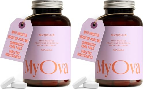 MyoPlus - Suplemento de myo-inositol para el SOP (PCOS) - 4000 mg de folato y 100 mg de cromo - Inositol en cápsulas - 120 cápsulas veganas - Fabricado en el Reino Unido por MyOva (Paquete de 2)