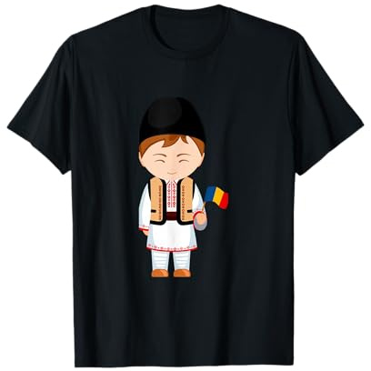 Traditional Romanian Peasant For Men Design T-Shirt