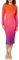The Drop Robe Midi pour Femme, Gene, à Manches Longues et Dos Ouvert, en Maille, Dégradé Orange, Rose, Violet, Taille M