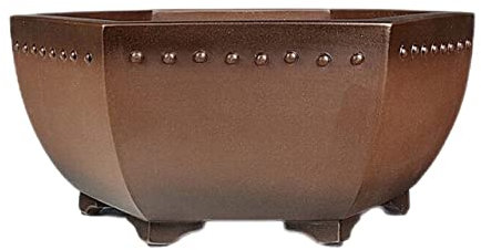 Blumentopf Keramik Übertopf Handgefertigter sechseckiger Retro-Blumentopf, groß, lila, sandfarben, Blumentopf, Orchidee, Kiefer und Zypresse, Blumentopf (Boden gestanzt) Outdoor Graden Pots Pflanzentö