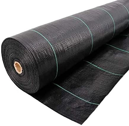 Telo Pacciamatura 90gr/mq in Rotoli Anti Erbacce Pacciamante per Giardino Orto Elevata Stabilizzazione Raggi UV Copertura Terreno Antialga Calpestabile Permeabile Drenante (H 160 cm x 100 M, Nero)