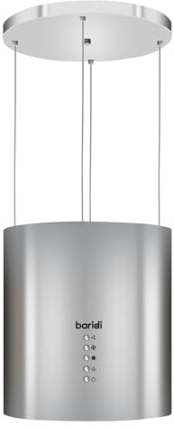 Baridi Island Cooker Hood, Pendant Style, Ø35cm, 3 Speed, LED Lights, Energy Class A, 530m³/h Airflow, Stainless Steel - DH220
