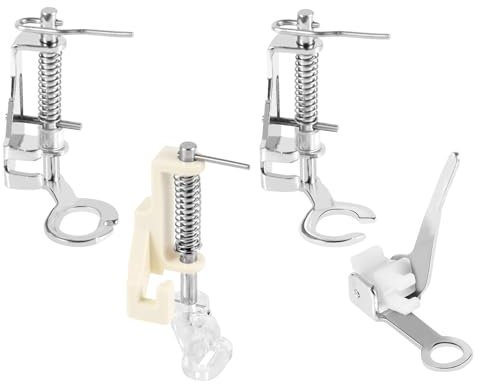 4-Teiliges Großes Stopf-/Freihand-Nähfußset aus Metall für Singer Brother Janome und Weitere Nähmaschinen Inklusive Geschlossener und Offener Spitze Quiltfuß und Stickfuß für Nähmaschinenzubehör