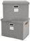 Bagnizer Storage Boxes with Lids Foldable 2PCS Fabric Large Storage Baskets Stackable Storage Bins for Shelves Organizer Bins for Clothes Wardrobe Grey Collapsible Decorative Storage 43x30x30cm