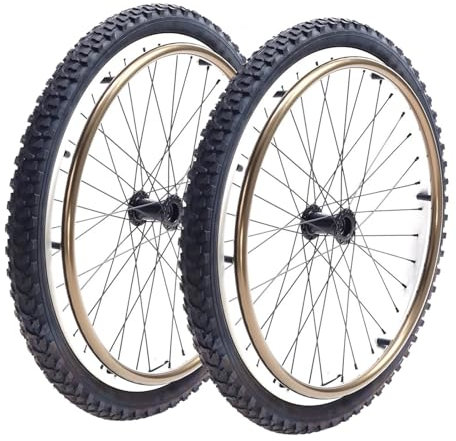 24 Inch Sports Wheelchair Rear Wheel, 24 × 1.95 (50-507) Non-slip Inflatable Rubber Tire, Aluminum Alloy Spoke Hub, Bearing: 12mm