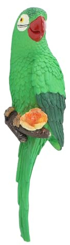 Generic Decoración de Loros Premium Resina Estatua Realista de Guacamayos para el Balcón de Jardín Decoración de la Prueba de la Prueba de la meteorología. (GREEN)