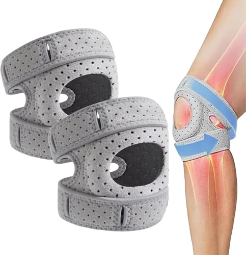 Knee Brace, 2 Pack Adjustable Knees Support Knee Brace for Women Men Pain Relief Knee Pads with Gel Pads for Meniscus, Arthritis Relief, Orthopedic Sports Knee Pads for Athletes (S/M)