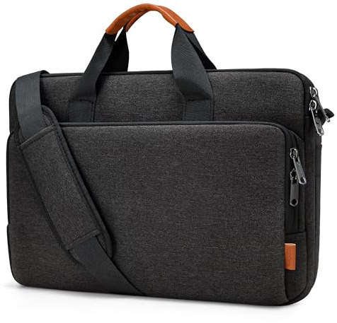 bagasin Borsa per laptop 15–16 pollici, valigetta impermeabile ed estensibile, borsa a tracolla per computer portatile, borsa da lavoro per notebook e PC