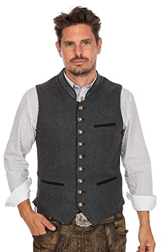 Stockerpoint Uomo Weste Sirius Trachtenwesten Not Applicable, Grigio (Grau/Tanne Grau/Tanne), XX-Small (Taglia Produttore: 44)