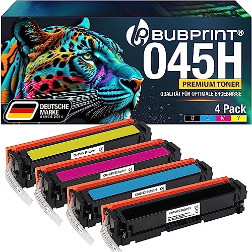Bubprint 4 Toner kompatibel als Ersatz für Canon 045 045H 045 H i-Sensys LBP611CN LBP612CDW LBP613CDW LBP613CW MF631CN MF632CDW MF633CDW MF634CDW MF635CX Set