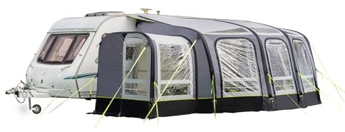 OLPRO View 420 Inflatable Caravan Porch Awning with Extension – Waterproof Air Awning for Caravans with 5000mm HH, Large Windows, Standing Room, Taped Seams – Easy Pitch Caravan Canopy
