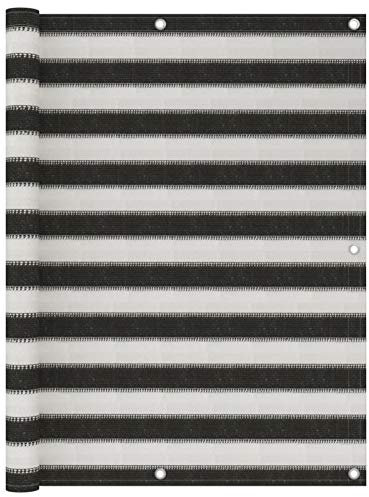 Tidyard Balkon Sichtschutz Balkonabdeckung Balkonverkleidung Beschattung Sonnenschutz Terrasse Balkonfächer Garten HDPE 120x300 cm Anthrazit und Weiß