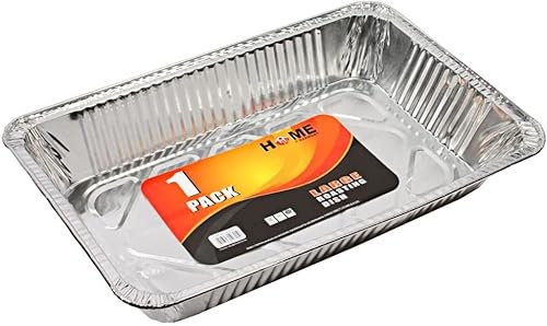 Orion Stationery BH | 5 Pack Large Rectangular Aluminium Foil Trays – Heavy-Duty Baking & Roasting Pans | Disposable Food Containers for Storage, Takeaway & Parties (43.1 × 31.3 × 8.1 cm)