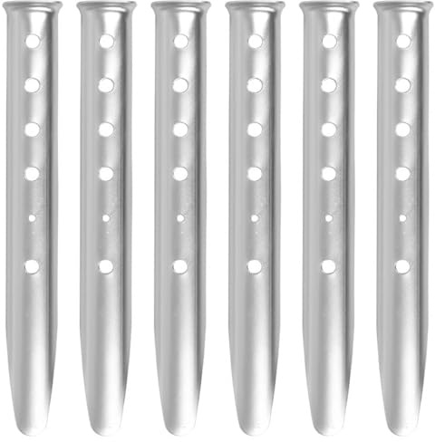 TRIWONDER Picchetti per Tenda Campeggio Picchetti Alluminio Paletti Picchetti Campeggio da Montagna Picchetti Spaggia Sabbia (31cm - Argento - 6 picchetti)