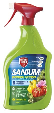 Protect Garden Sanium AL PFnPE Piante Edibili, Insetticida Sistemico Pronto Uso. Elimina Afidi, Cocciniglia, Mosca Bianca. Rapida Azione Abbattente. Fino a 8 Settimane di Protezione 800ml