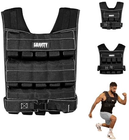 Gravity Fitness Weighted Vest for Men & Women - Adjustable Fitness Weight Vest for Workout, Running, Walking, Strength Training, & Calisthenics Training Home & Commercial Gym - 10kg / 20kg / 30kg