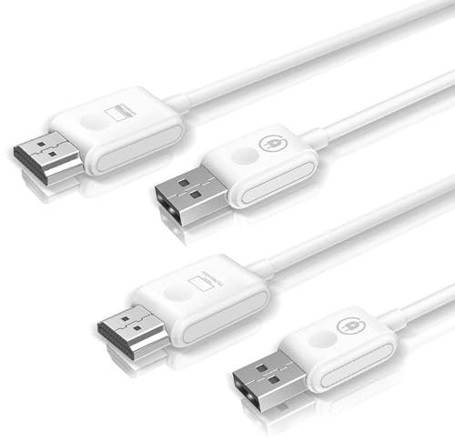 Compact Mate2 Kit émetteur et récepteur HDMI vers HDMI sans fil Plug and Play 1080P 60 fps Vidéo Audio Projection pour PC, ordinateur portable, appareil photo vers HDTV et projecteur, miroir d'écran