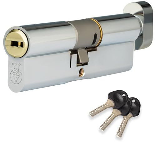 XFORT COLOSSUS | Cylindre avec Bouton Européen 3 Étoiles Double Finition 50EX/50T (100 mm), Barillet Anti-Casse de Norme TS007, Verrou de Porte d’Entrée uPVC.