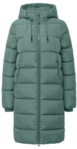 QS Manteau matelassé à capuche pour femme, 6575 Bleu Vert, XS
