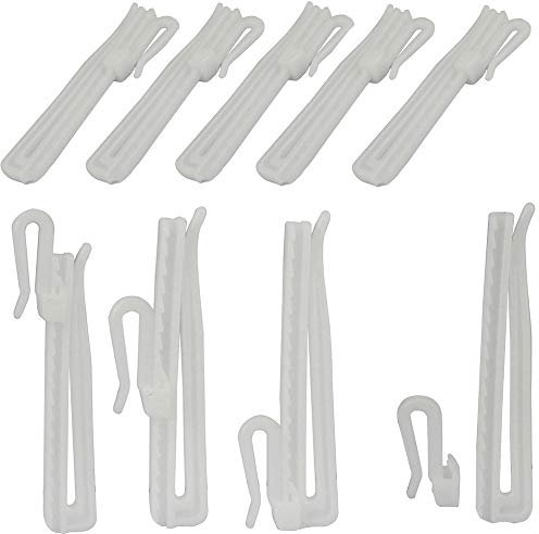 30 pcs Adjustable Plastic Curtain Hooks for Drapes Depth Pinch Pleat Locking Curtains Tape Clip Hooks Door and Shower Curtain Hooks Plastic Pinch Lleat Curtains Rail hooks Rust Proof (85mm. 30 Pcs)
